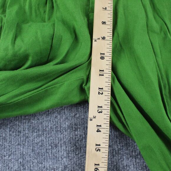 Maeve Pants Womens 0 The Avery Pleated Wide Leg Trousers Green Linen Blend Work - Picture 11 of 15